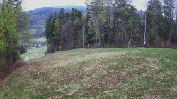 Prostřední část sjezdovky a snowpark