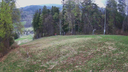 Prostřední část sjezdovky a snowpark