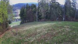 Prostřední část sjezdovky a snowpark