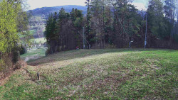 Prostřední část sjezdovky a snowpark