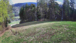 Prostřední část sjezdovky a snowpark