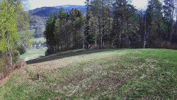 Prostřední část sjezdovky a snowpark