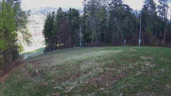 Prostřední část sjezdovky a snowpark