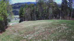 Prostřední část sjezdovky a snowpark