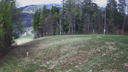 Prostřední část sjezdovky a snowpark