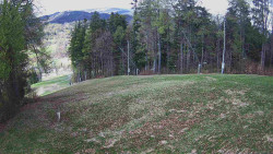 Prostřední část sjezdovky a snowpark