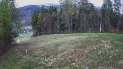 Prostřední část sjezdovky a snowpark