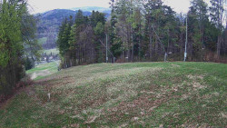 Prostřední část sjezdovky a snowpark