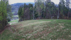 Prostřední část sjezdovky a snowpark