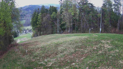 Prostřední část sjezdovky a snowpark