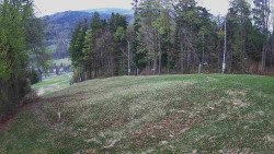 Prostřední část sjezdovky a snowpark