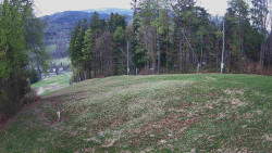 Prostřední část sjezdovky a snowpark