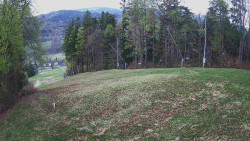 Prostřední část sjezdovky a snowpark