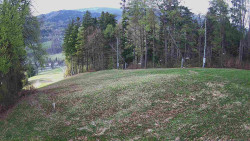 Prostřední část sjezdovky a snowpark