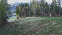 Prostřední část sjezdovky a snowpark
