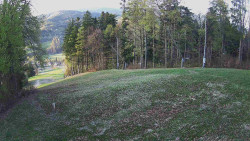Prostřední část sjezdovky a snowpark