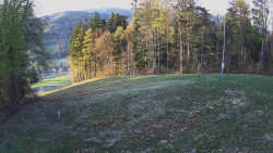 Prostřední část sjezdovky a snowpark