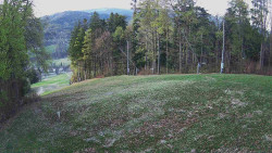 Prostřední část sjezdovky a snowpark