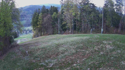 Prostřední část sjezdovky a snowpark