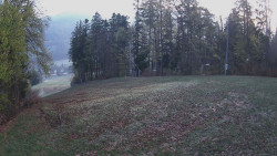 Prostřední část sjezdovky a snowpark