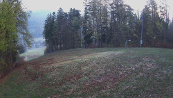 Prostřední část sjezdovky a snowpark