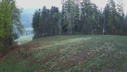 Prostřední část sjezdovky a snowpark