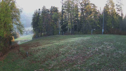 Prostřední část sjezdovky a snowpark