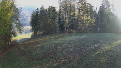 Prostřední část sjezdovky a snowpark