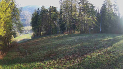 Prostřední část sjezdovky a snowpark
