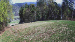 Prostřední část sjezdovky a snowpark