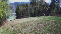 Prostřední část sjezdovky a snowpark