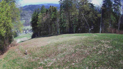 Prostřední část sjezdovky a snowpark
