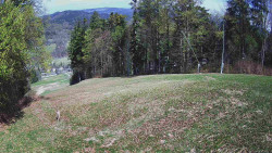Prostřední část sjezdovky a snowpark