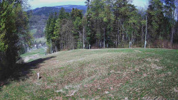 Prostřední část sjezdovky a snowpark