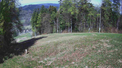 Prostřední část sjezdovky a snowpark