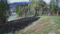 Prostřední část sjezdovky a snowpark