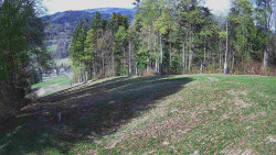 Prostřední část sjezdovky a snowpark