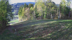 Prostřední část sjezdovky a snowpark