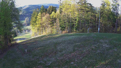 Prostřední část sjezdovky a snowpark