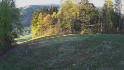 Prostřední část sjezdovky a snowpark
