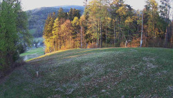 Prostřední část sjezdovky a snowpark