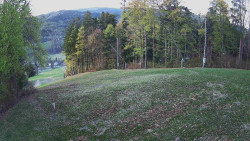 Prostřední část sjezdovky a snowpark
