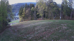 Prostřední část sjezdovky a snowpark