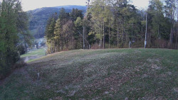 Prostřední část sjezdovky a snowpark