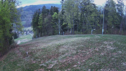 Prostřední část sjezdovky a snowpark