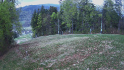 Prostřední část sjezdovky a snowpark