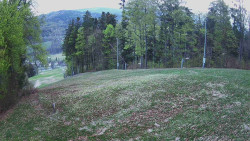 Prostřední část sjezdovky a snowpark