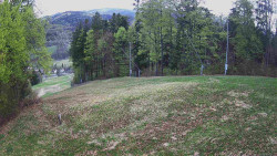 Prostřední část sjezdovky a snowpark