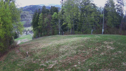 Prostřední část sjezdovky a snowpark