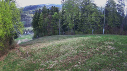 Prostřední část sjezdovky a snowpark